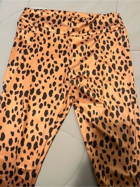 Leopard Print Leggings - Orange/Black